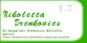 nikoletta drenkovics business card